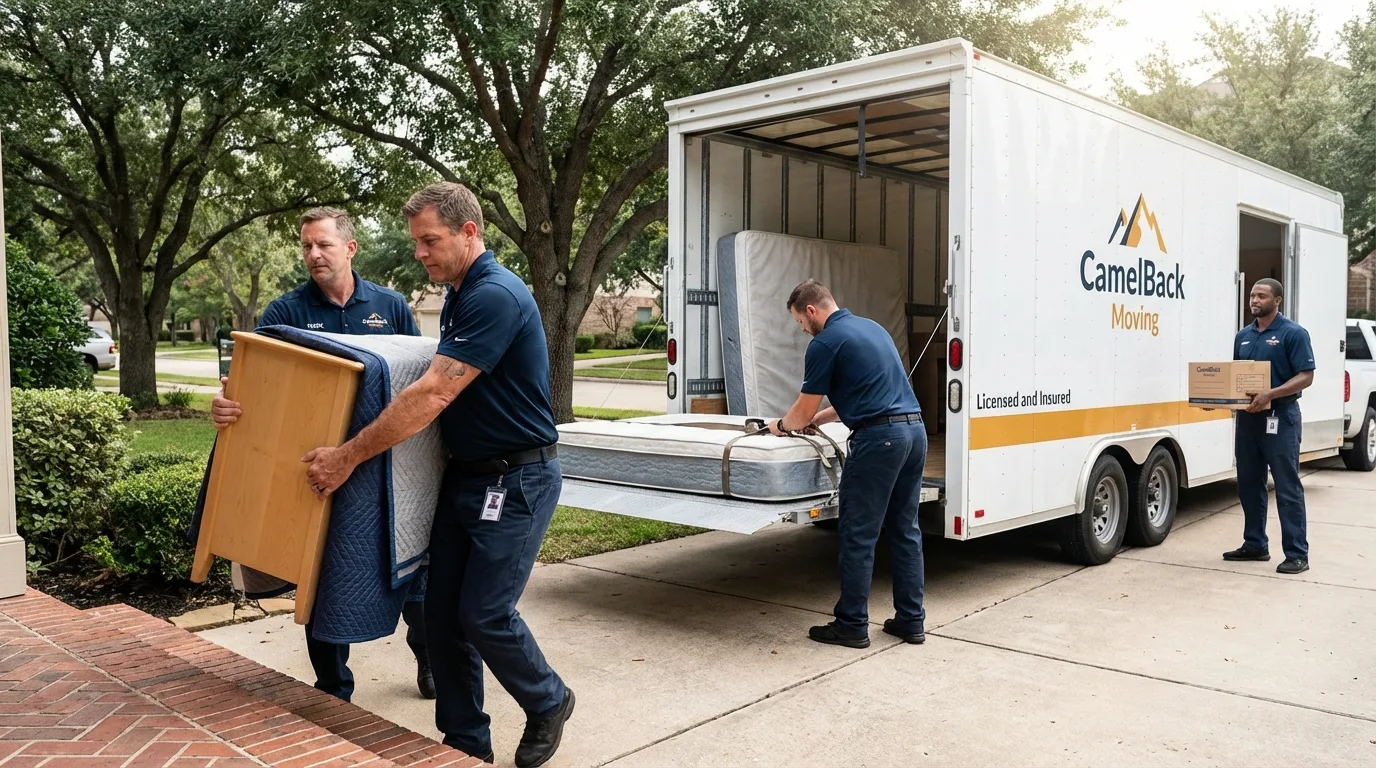 Crew loading residential truck for cross-state move from Mars, PA